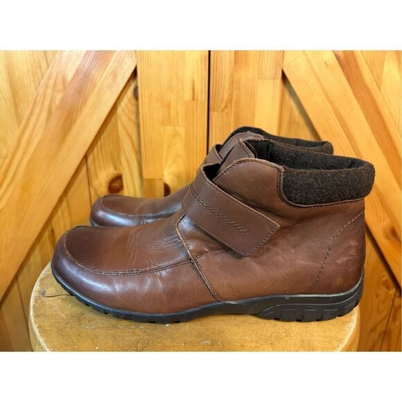 Propet Womens Delaney Strap Brown Ankle Boots Size 10 - Picture 1 of 8